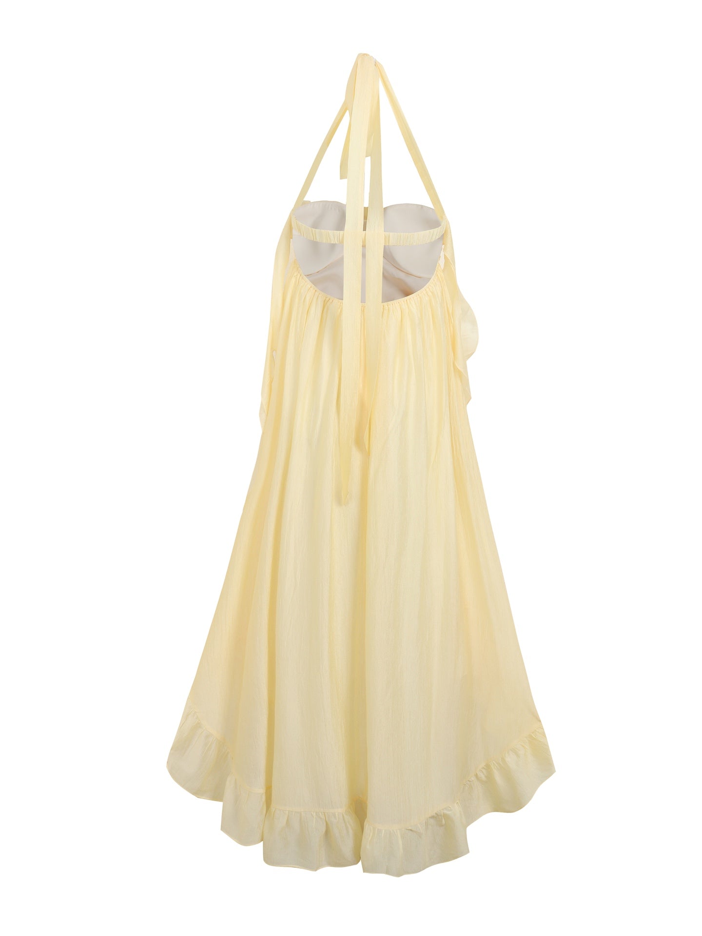 Jean Soo yellow neck-hanging breast-wiping long dress
