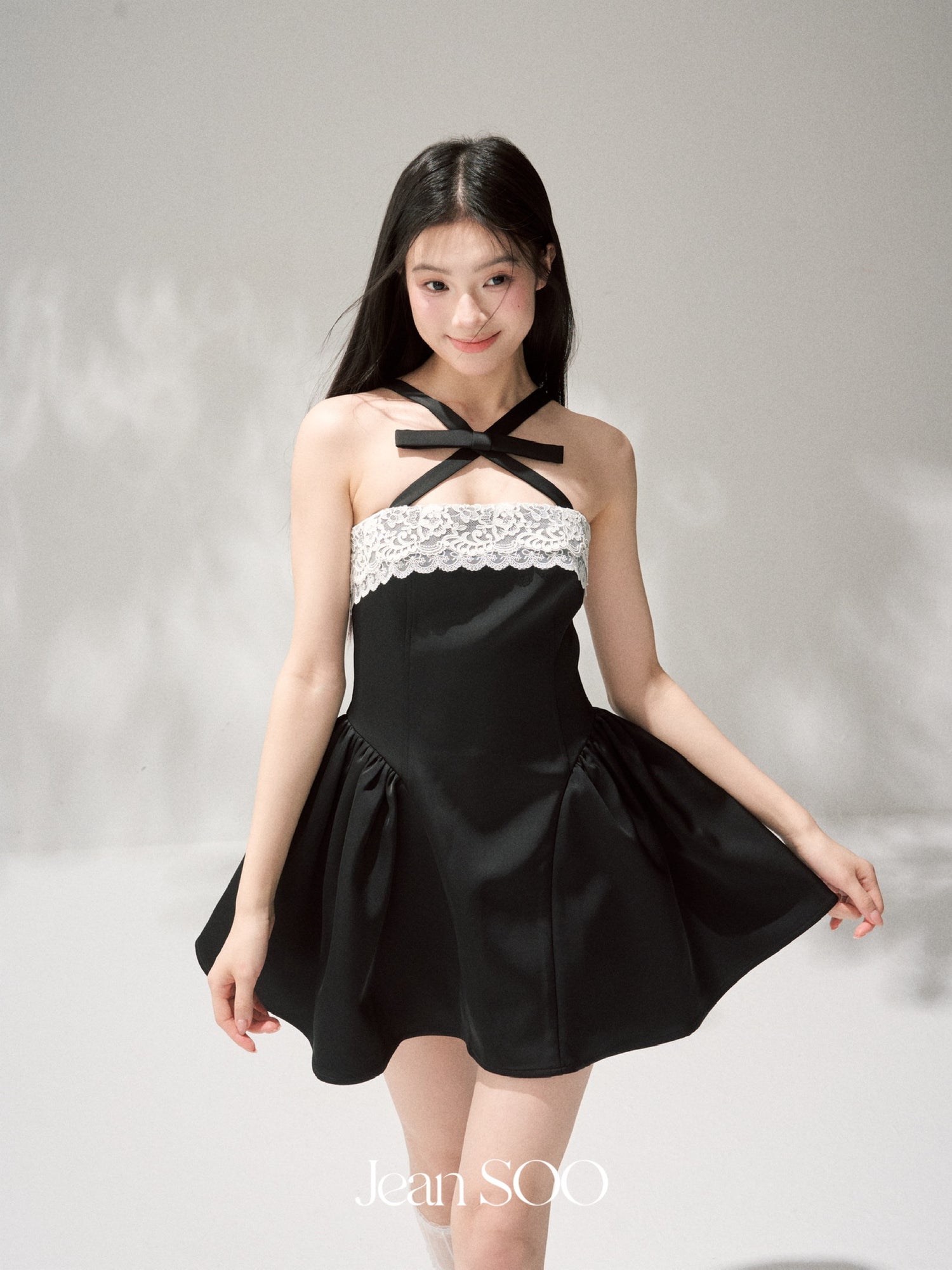 Jean Soo JS00208 Dark Night Princess Heavy Industry Lace Waisted Chest Fluffy Skirt