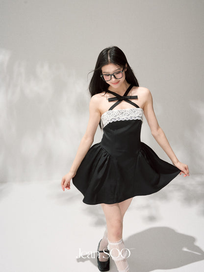 Jean Soo JS00208 Dark Night Princess Heavy Industry Lace Waisted Chest Fluffy Skirt