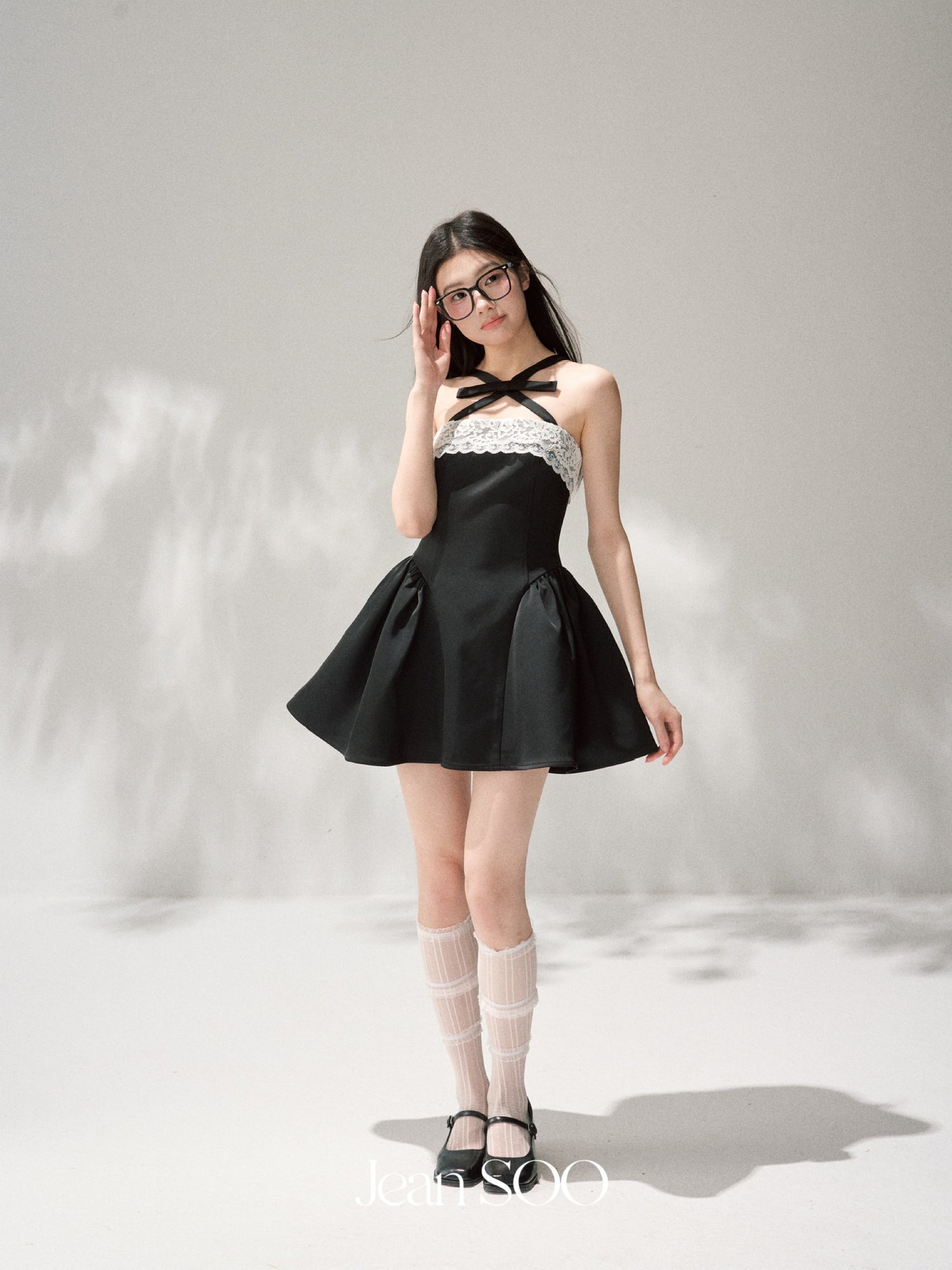 Jean Soo JS00208 Dark Night Princess Heavy Industry Lace Waisted Chest Fluffy Skirt