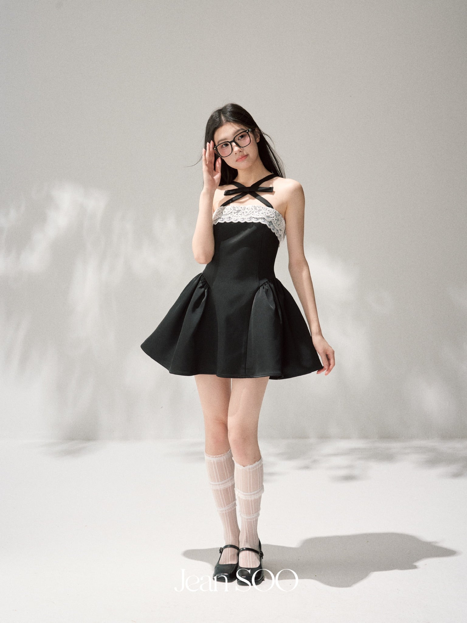 Jean Soo Lace Waisted Chest Fluffy dress