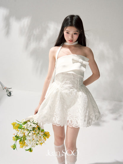 Jean Soo JS00210 Runaway bride heavy industry three-dimensional embroidery lace waist puffy skirt