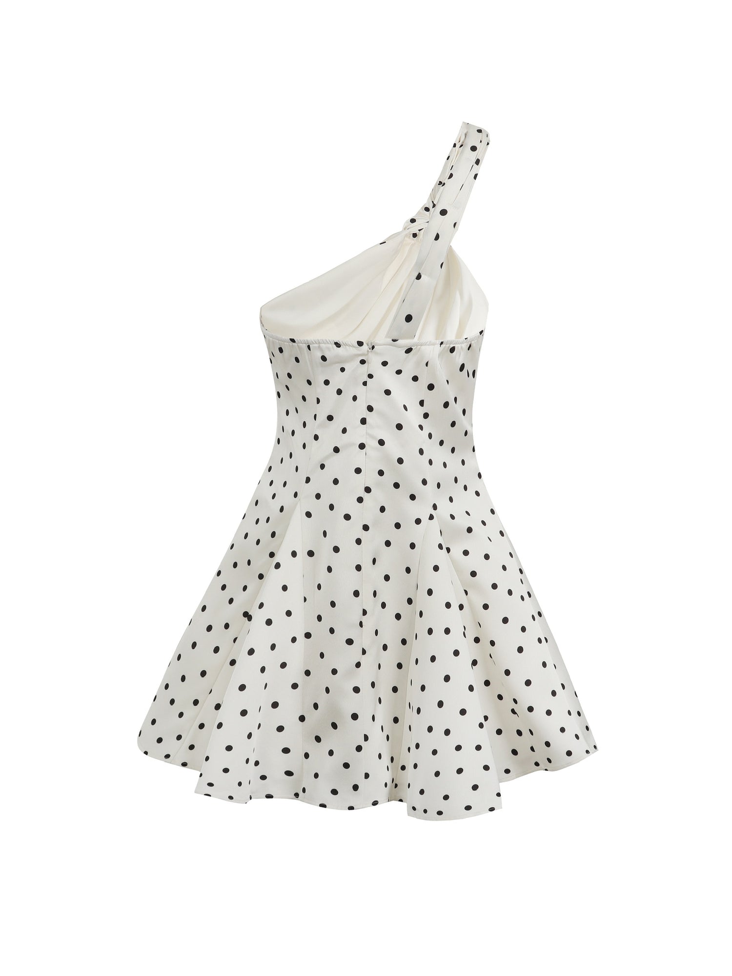 Jean Soo JS00204 Polka dancer twist rope one-shoulder polka dot print dress