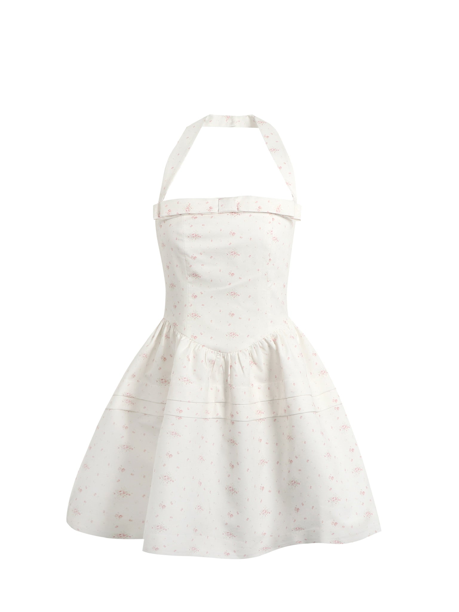Jean Soo waist pleated hanging neck fluffy dress