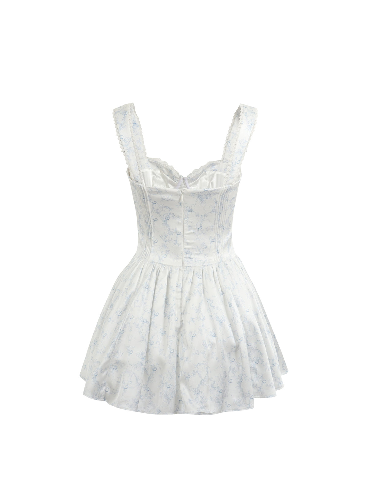 Jean Soo waist satin printed fluffy suspender dress