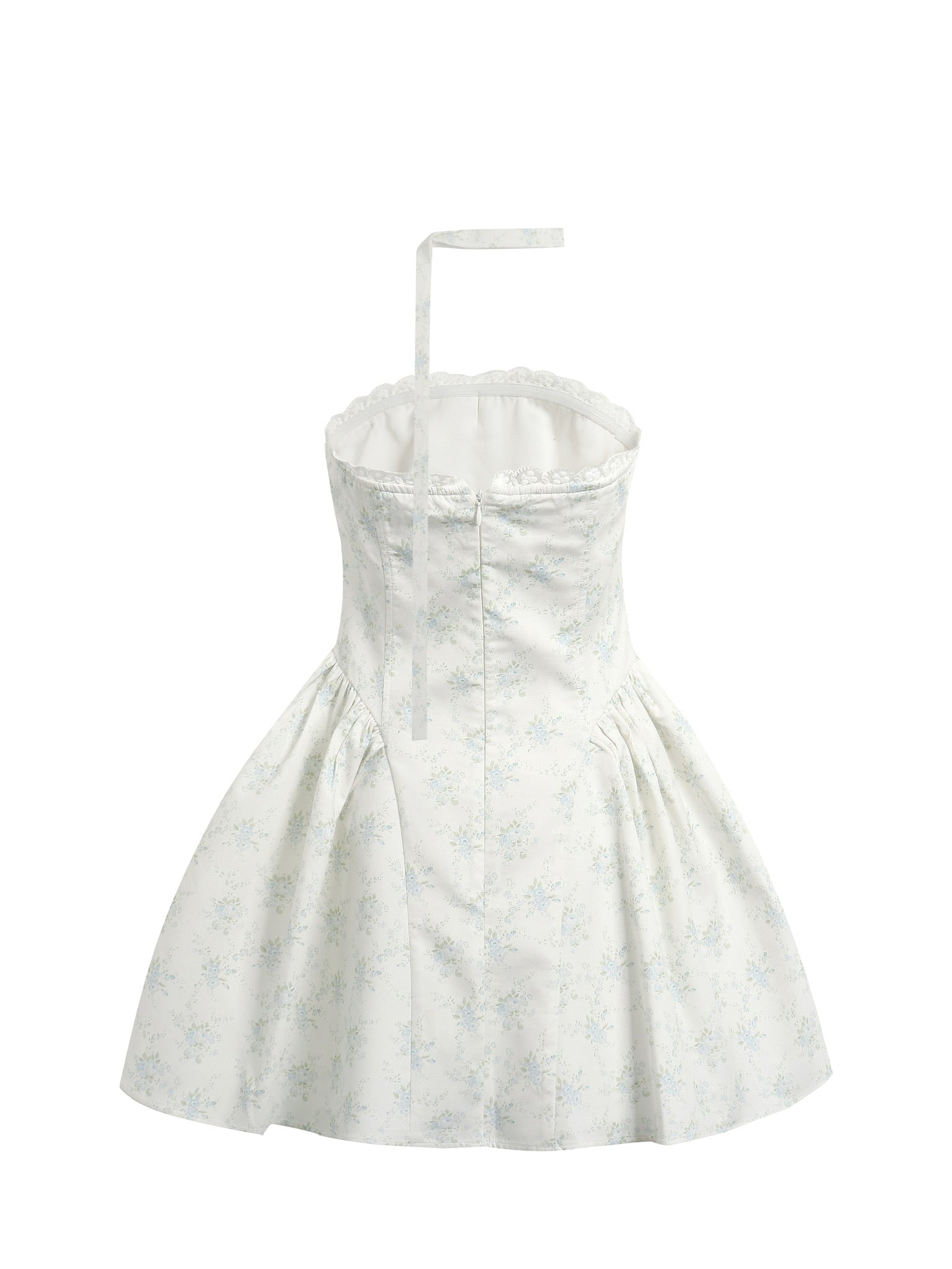 Jean Soo mint broken flower split waist lotus dress