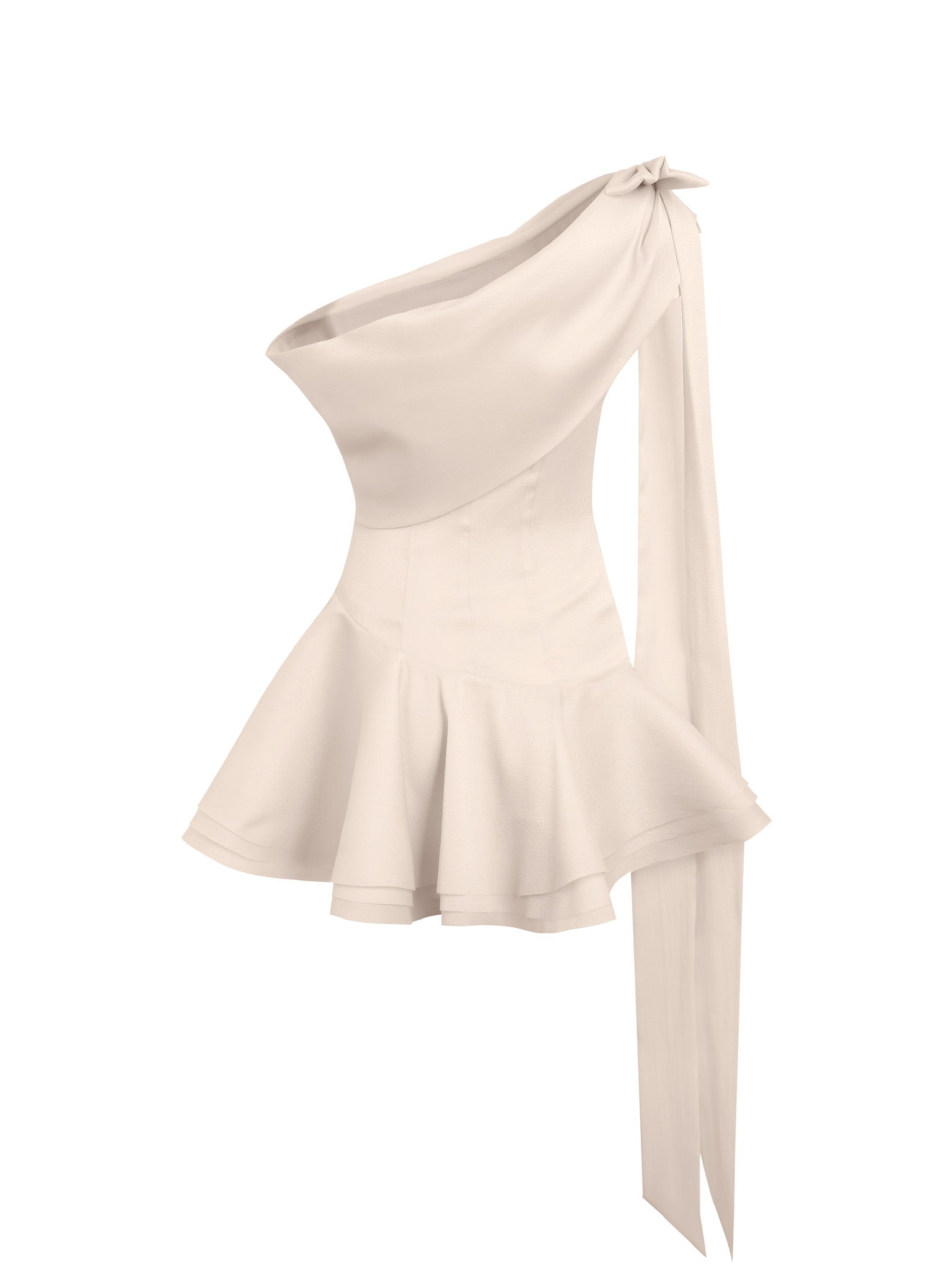Jean Soo Pearly Elf slanted shoulder pleated irregular dress