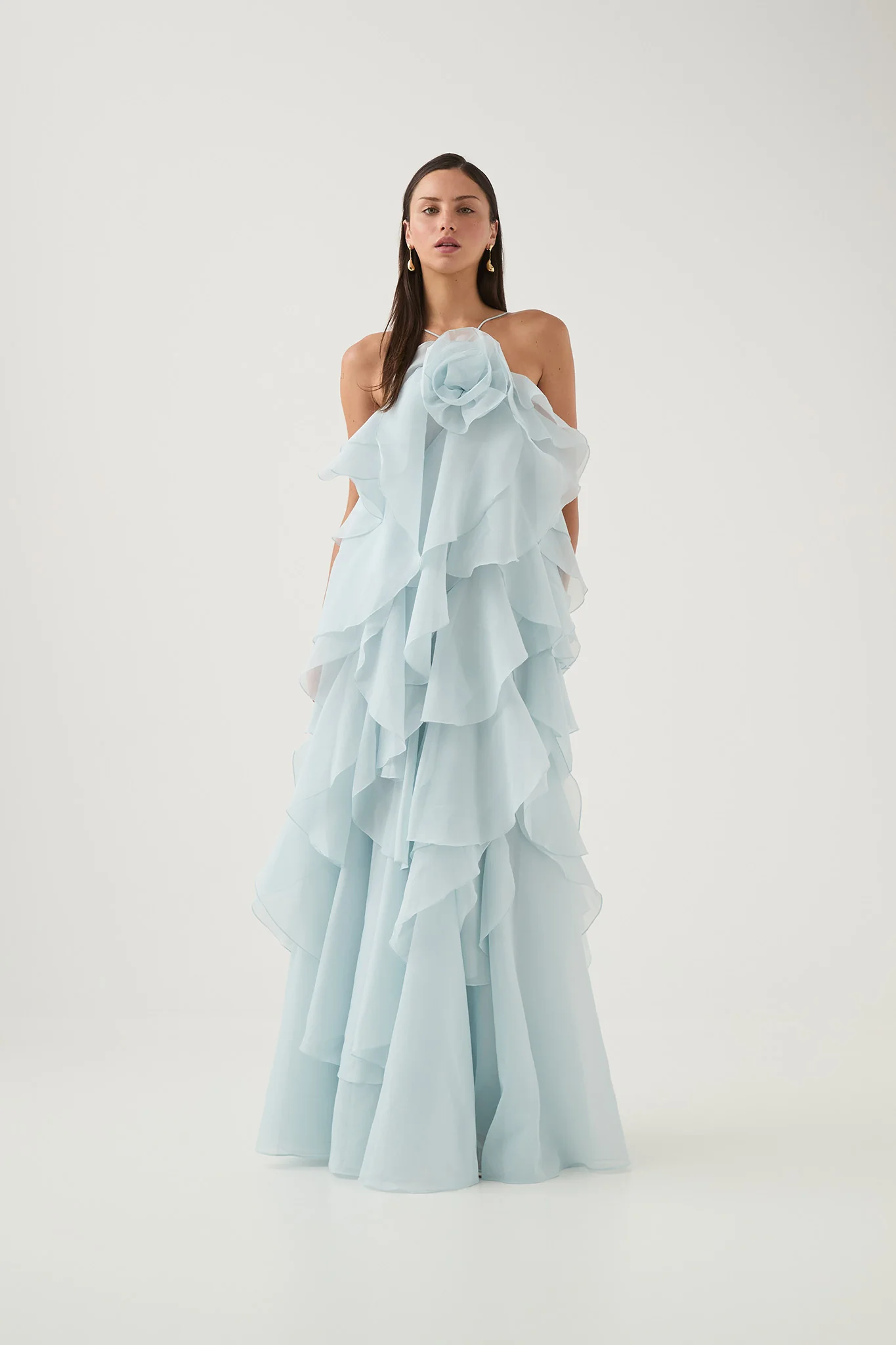 Aje Pandorea Layered Maxi Dress(Silver blue)