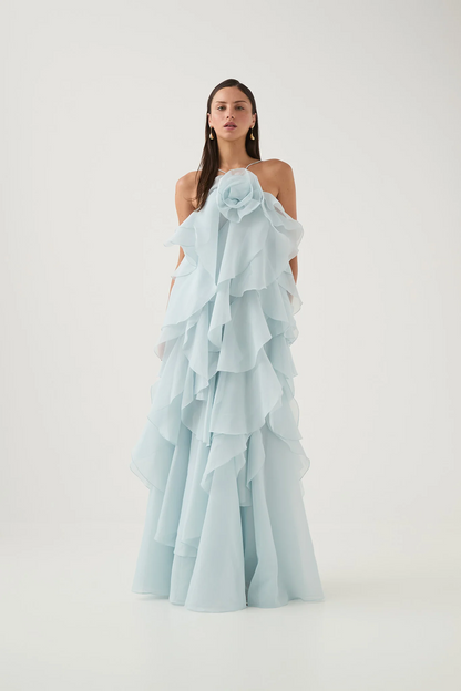 Aje Pandorea Layered Maxi Dress(Silver blue)