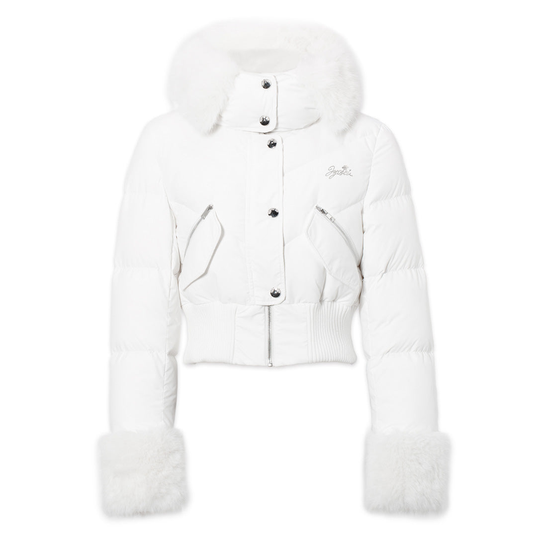 JYOSEI White fur collar down jacket