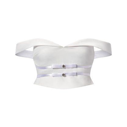 SHEERLUCK SLTZ25203 Off-shoulder top + bow skirt set (2color)