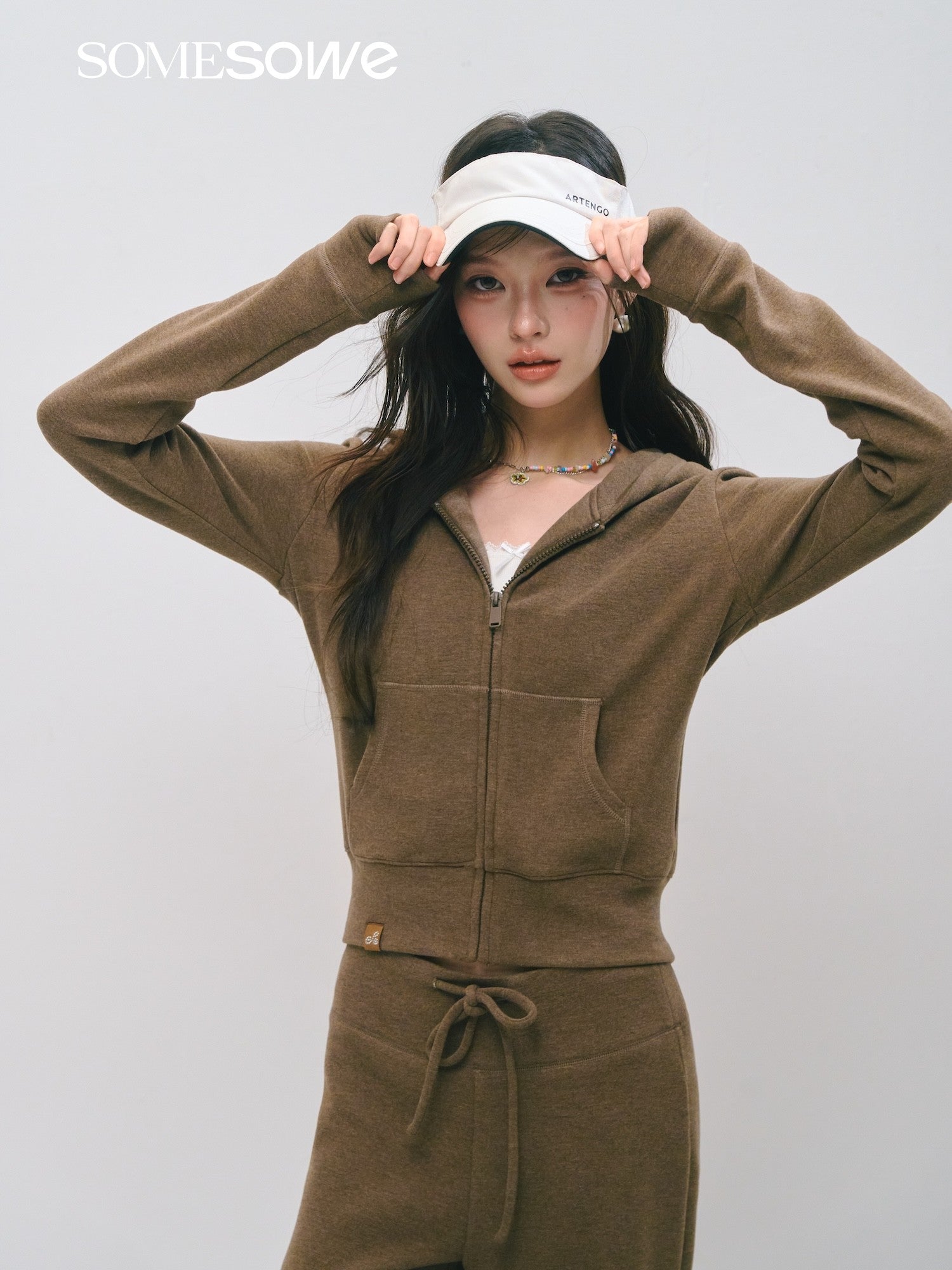 SOMESOWE S2509018&amp;S2509019 Cloud velvet soft hooded sweatshirt + pants set