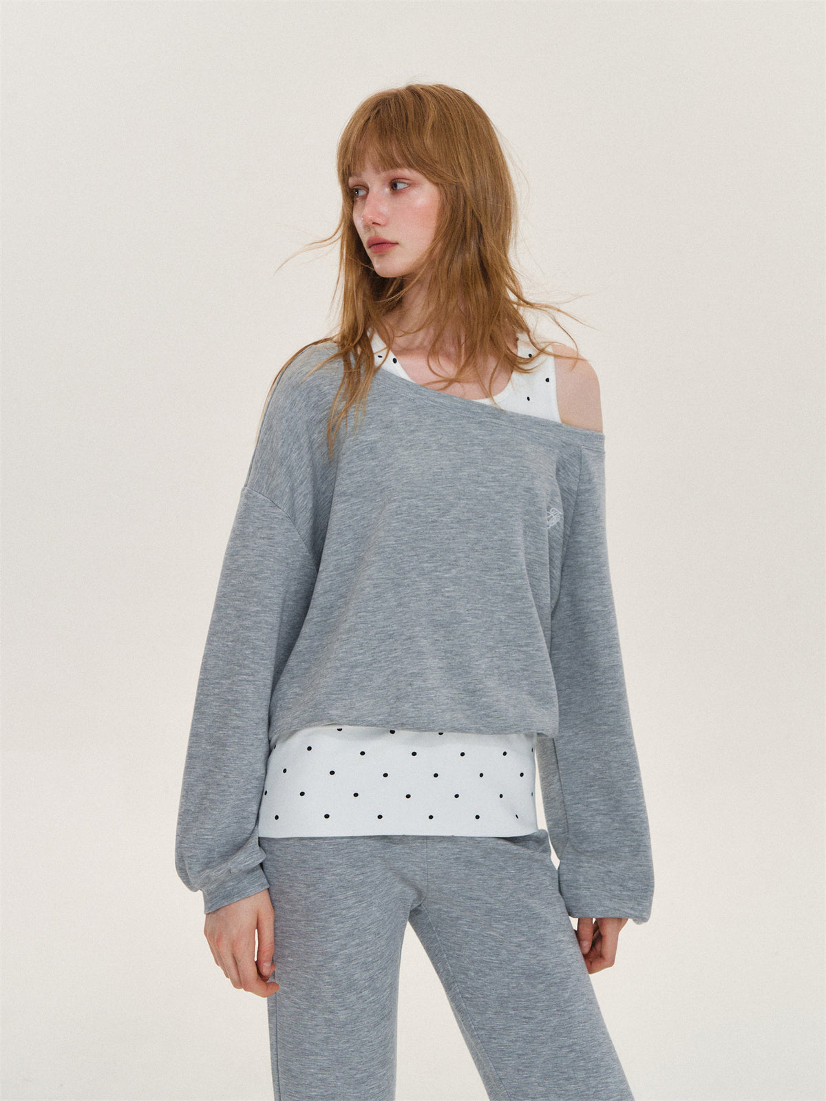 Asgony ASG26575&amp;ASG26576 Polka-Dot Casual Set