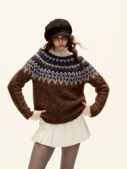 AsGony ASG25506 A-line pleated skirt with waistband decoration