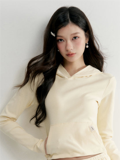 16DEWS 16D26026&amp;16D26027 Hooded short slim fit hoodie+skirt pants