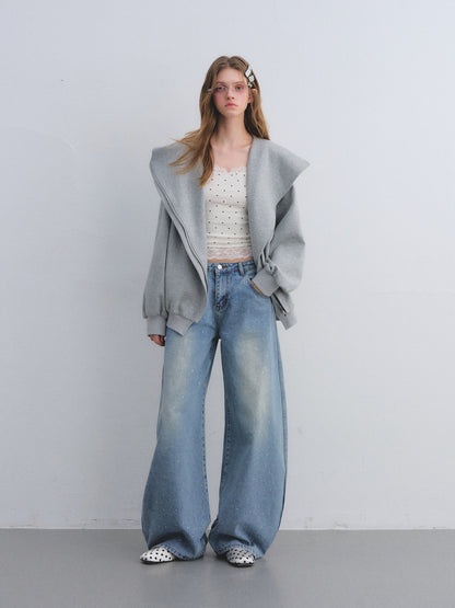 AsGony ASG25670 Lace patchwork polka dot camisole