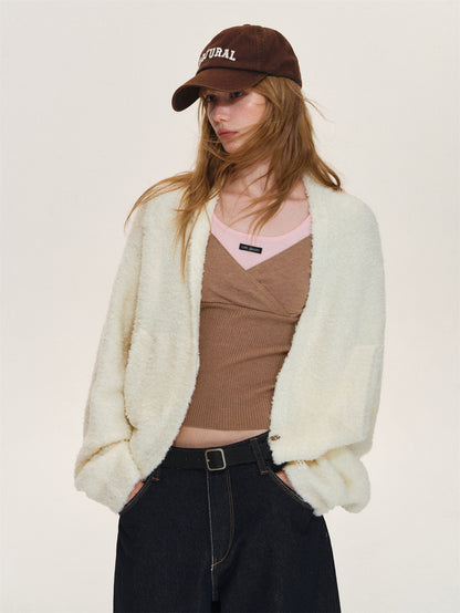 Asgony ASG26568 Soft Loop-Yarn Batwing Cardigan