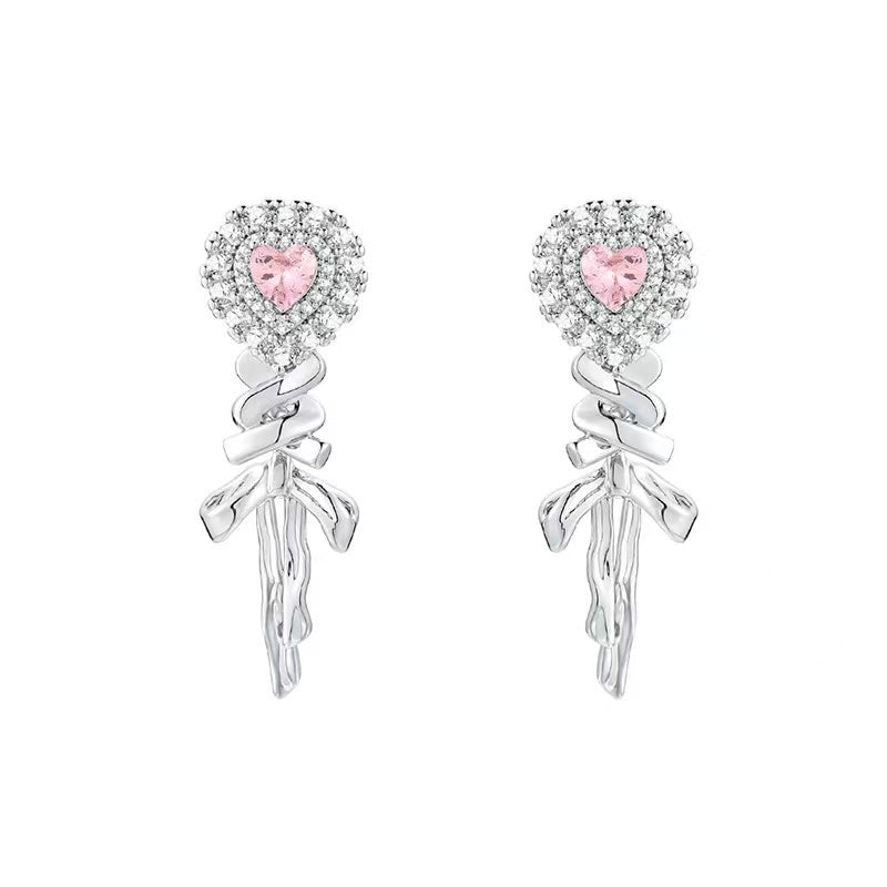 My Rosebar Ribbon Earring