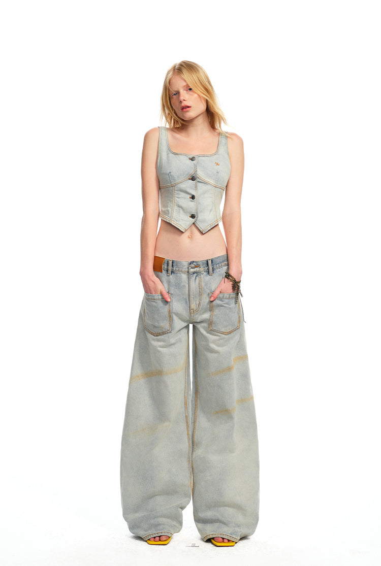 NAWS K021225 Ceramic denim burlap pants
