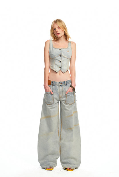 NAWS K021225 Ceramic denim burlap pants