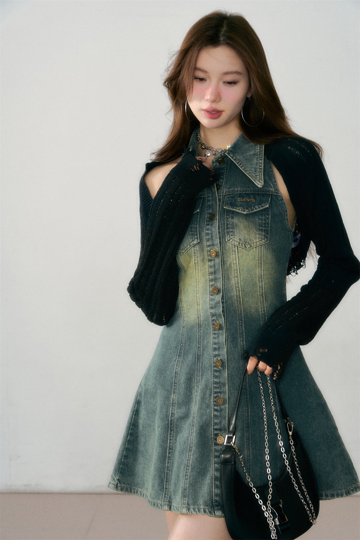 ASGONY Mini Denim Dress(2color)