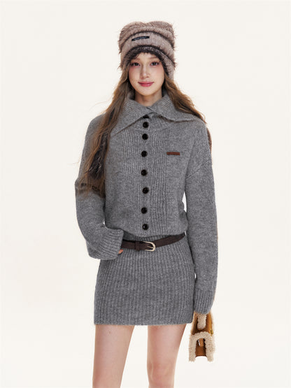 16DEWS 16D25395 Slim fit long sleeved knitted dress