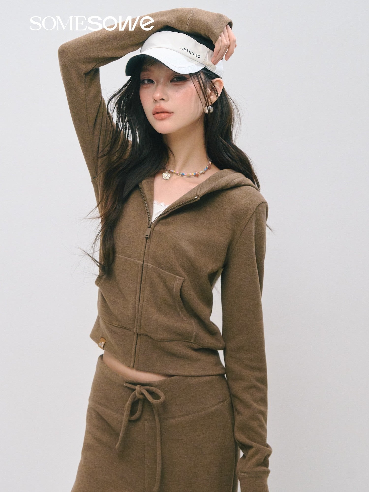 SOMESOWE S2509018&amp;S2509019 Cloud velvet soft hooded sweatshirt + pants set