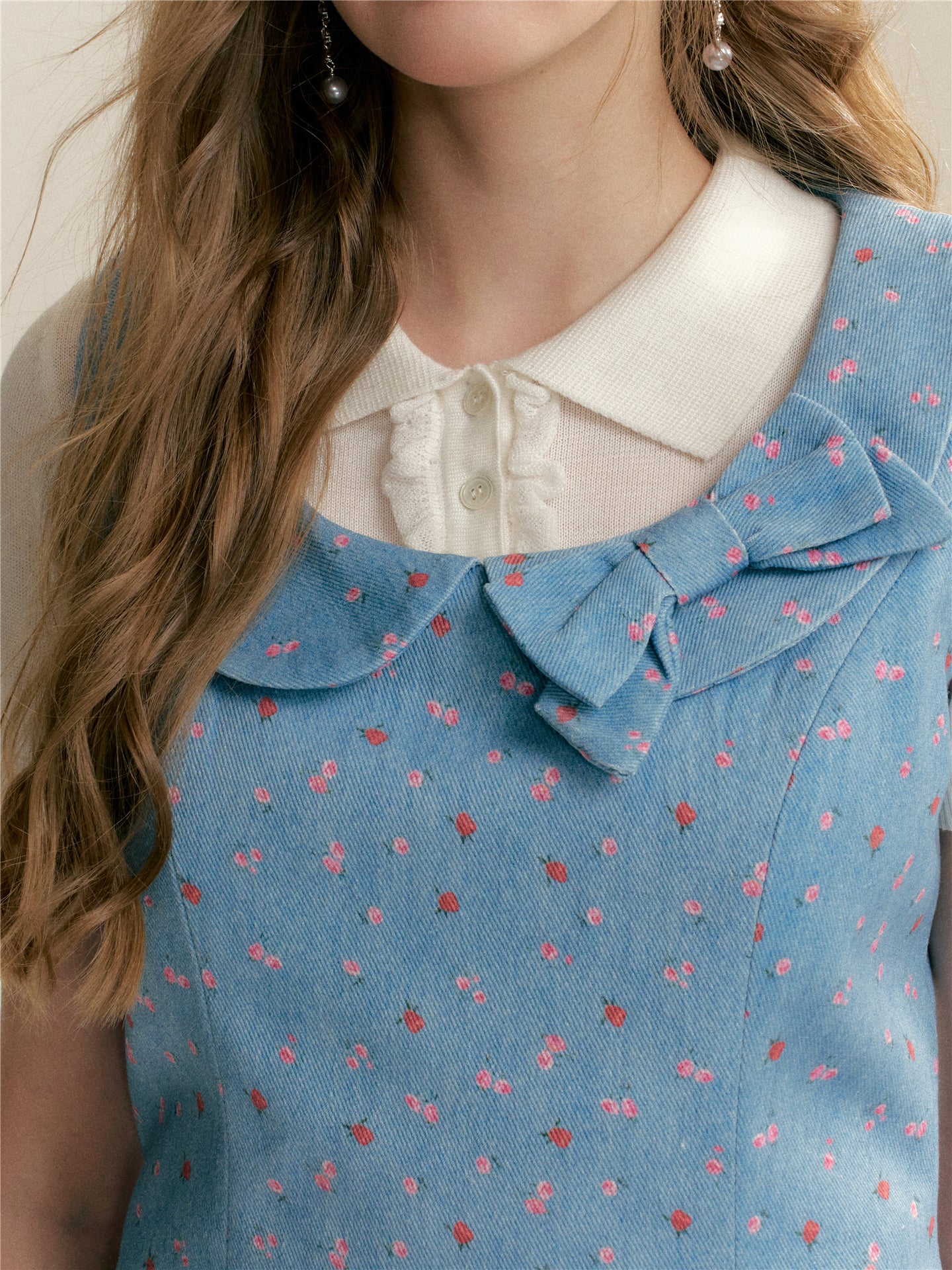 16DEWS 16D246069 A-line doll collar denim dress