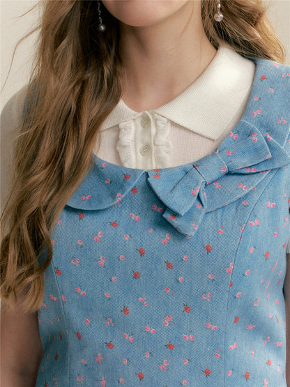 16DEWS 16D246069 A-line doll collar denim dress