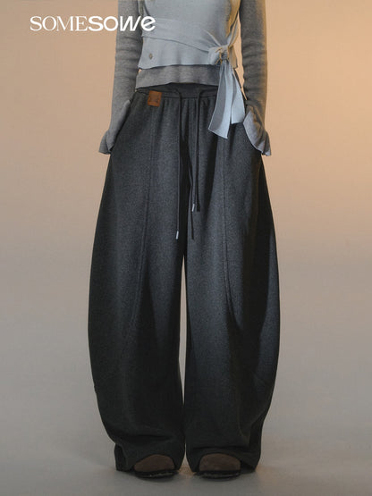 SOMESOWE S2508264 Polar fleece curved knife casual pants