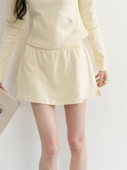 16DEWS 16D26026&amp;16D26027 Hooded short slim fit hoodie+skirt pants