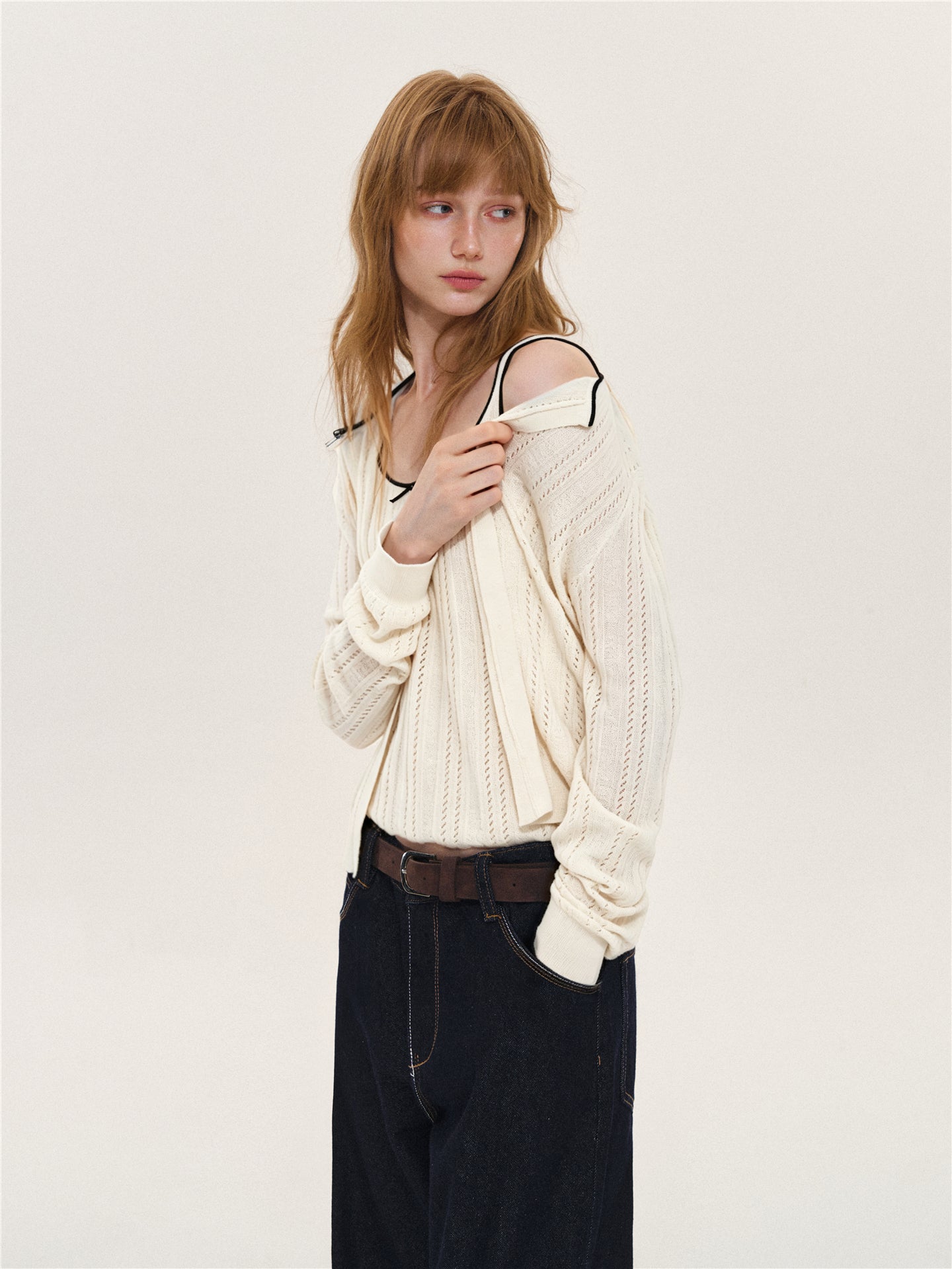 Asgony ASG26592 Wool-Blend Knit Two-Piece Set