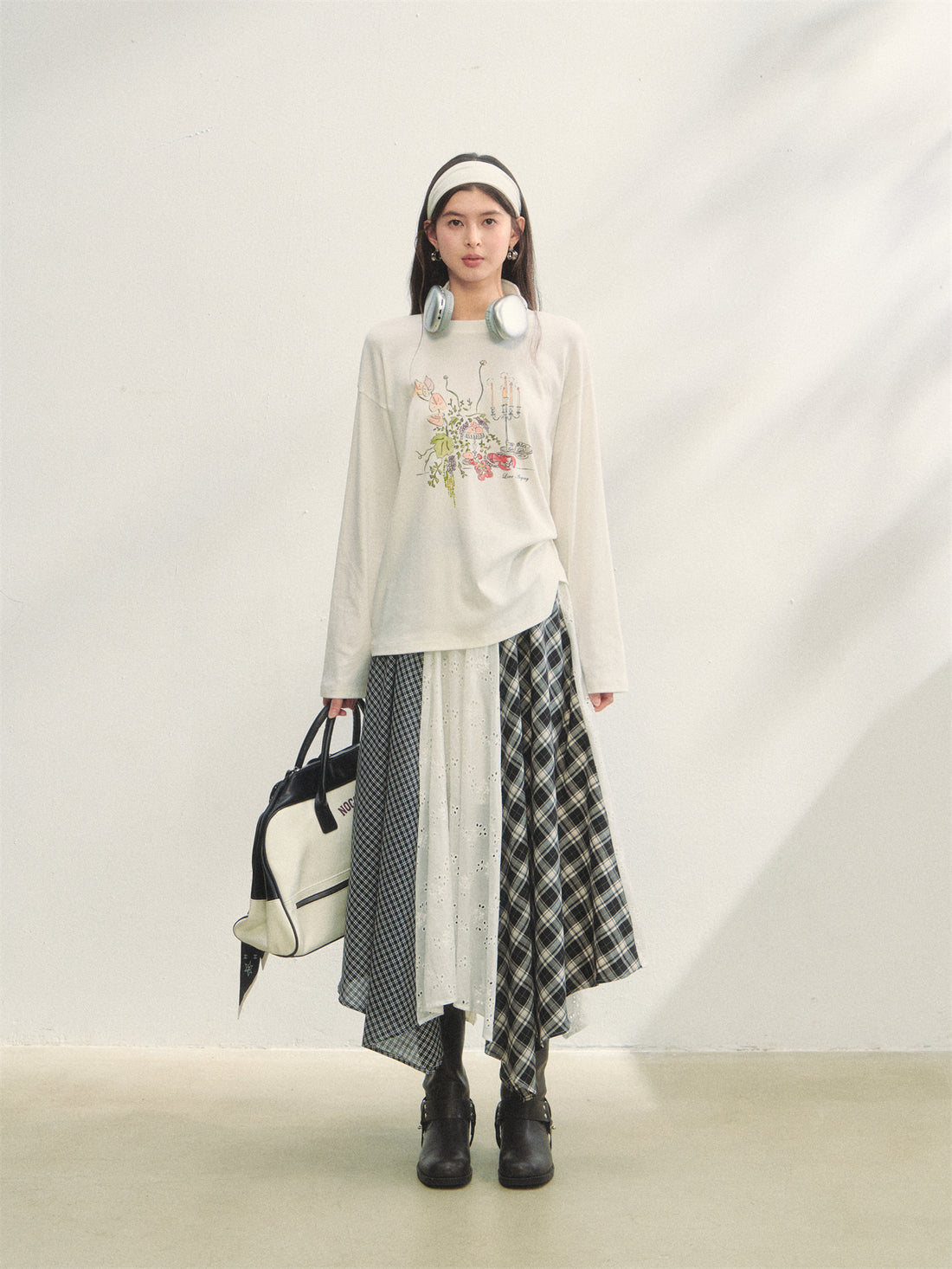AsGony ASG25302 Flower printed top (2color)