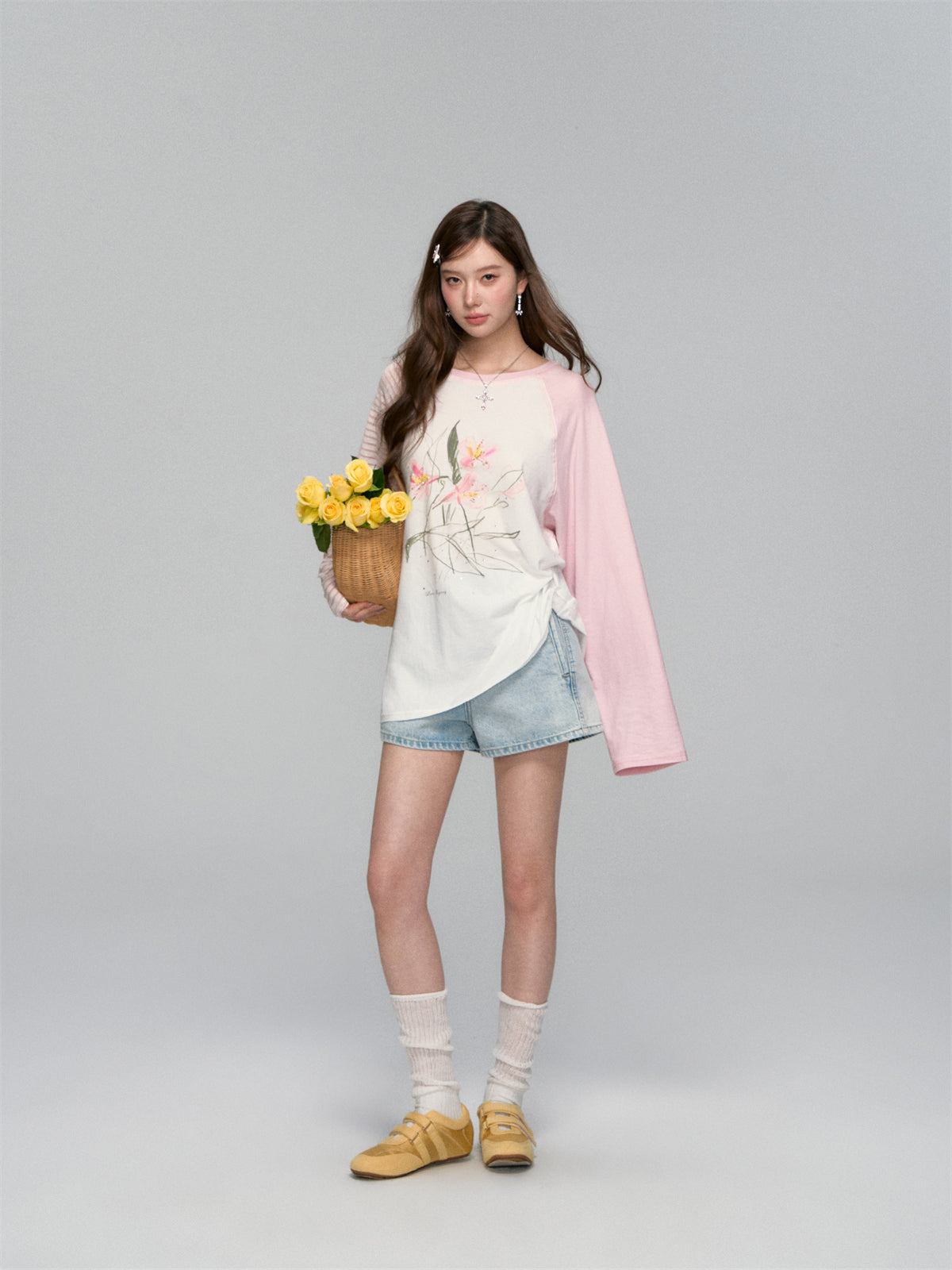 AsGony ASG25123 High waisted minimalist A-line shorts