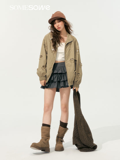 SOMESOWE S2508193 Heavy industry hollow flower jacket