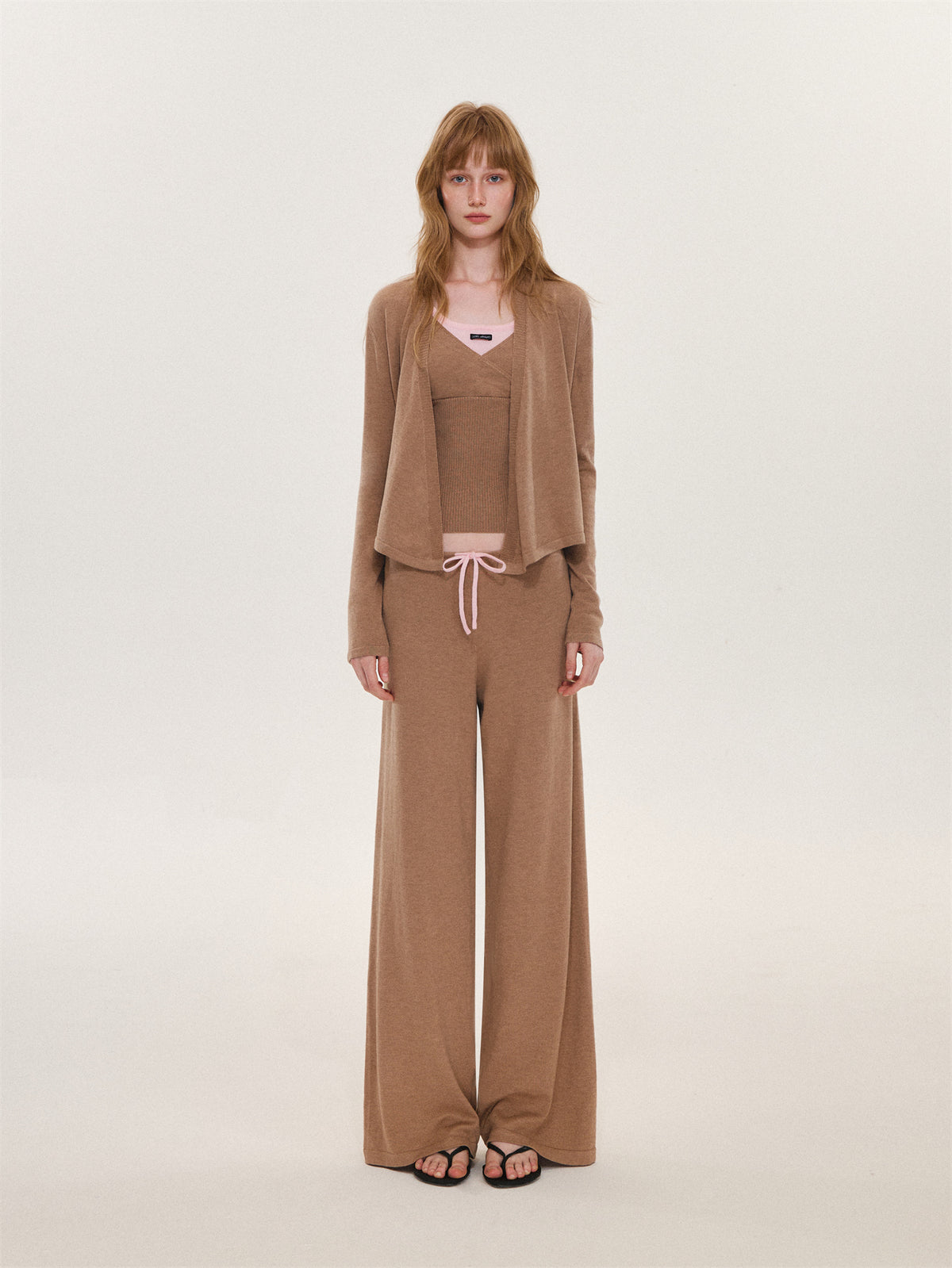 Asgony ASG26636&amp;ASG26637&amp;ASG26638 Faux-Layered Knit Set