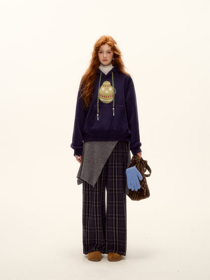 AsGony ASG25474 Woolen Fel Island Knitted Pear Hoodie