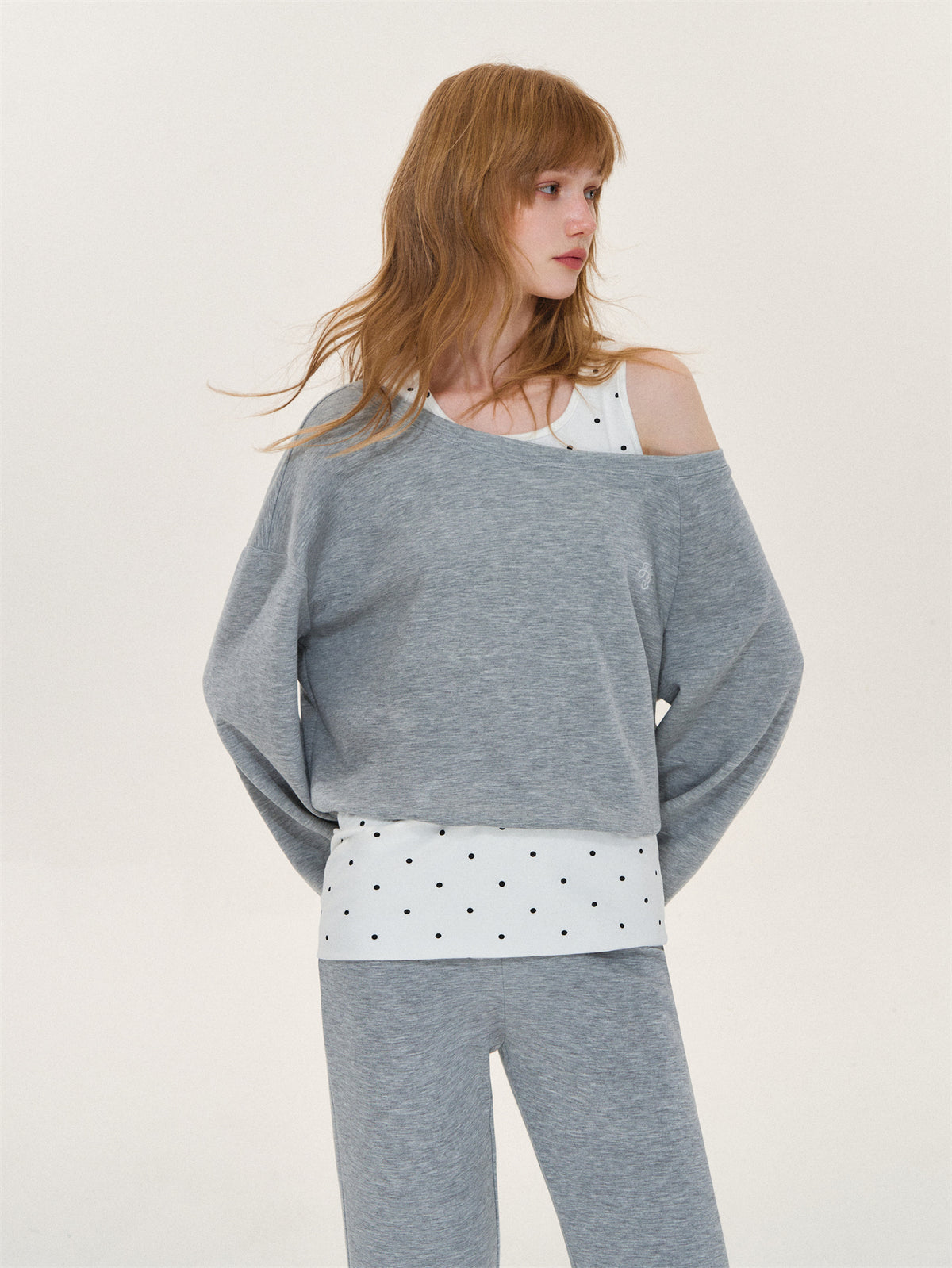 Asgony ASG26575&amp;ASG26576 Polka-Dot Casual Set