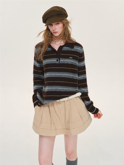 Asgony ASG26625 Cuffed Elastic-Waist Puffy Skort