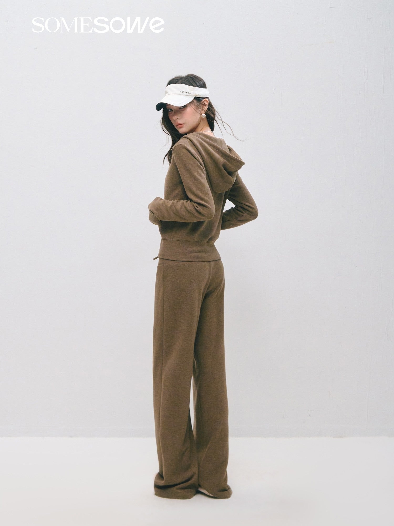 SOMESOWE S2509018&amp;S2509019 Cloud velvet soft hooded sweatshirt + pants set