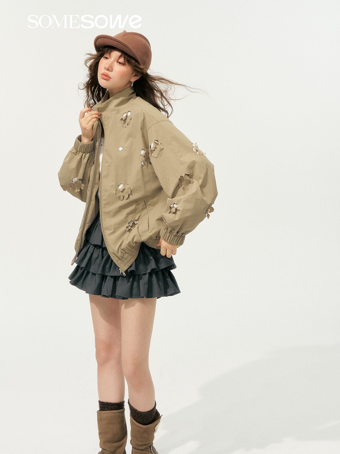 SOMESOWE S2508193 Heavy industry hollow flower jacket