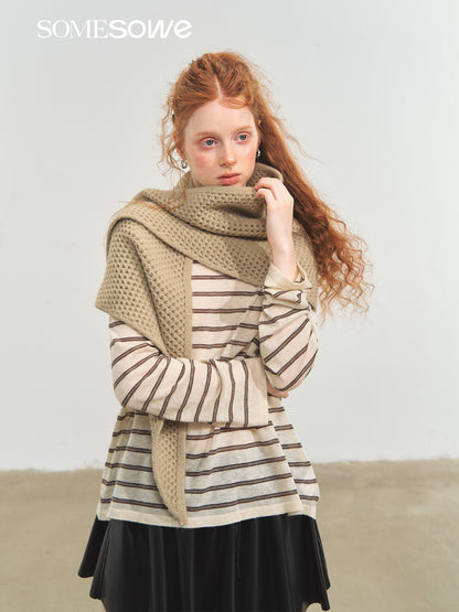 SOMESOWE S2508227 Vintage striped versatile knitted top