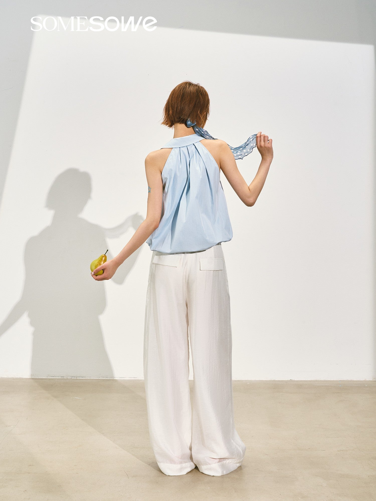 SOMESOWE S2508125 Pearlescent organza cool trousers (3color)