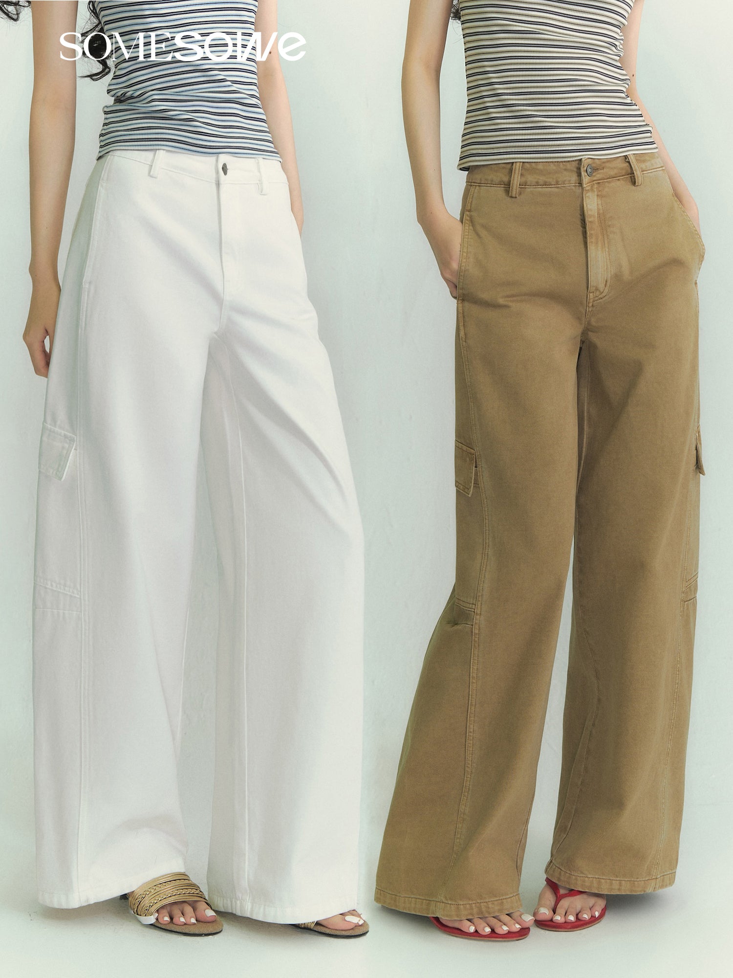 SOMESOWE S2609045 Design inspired curved knife workwear jeans