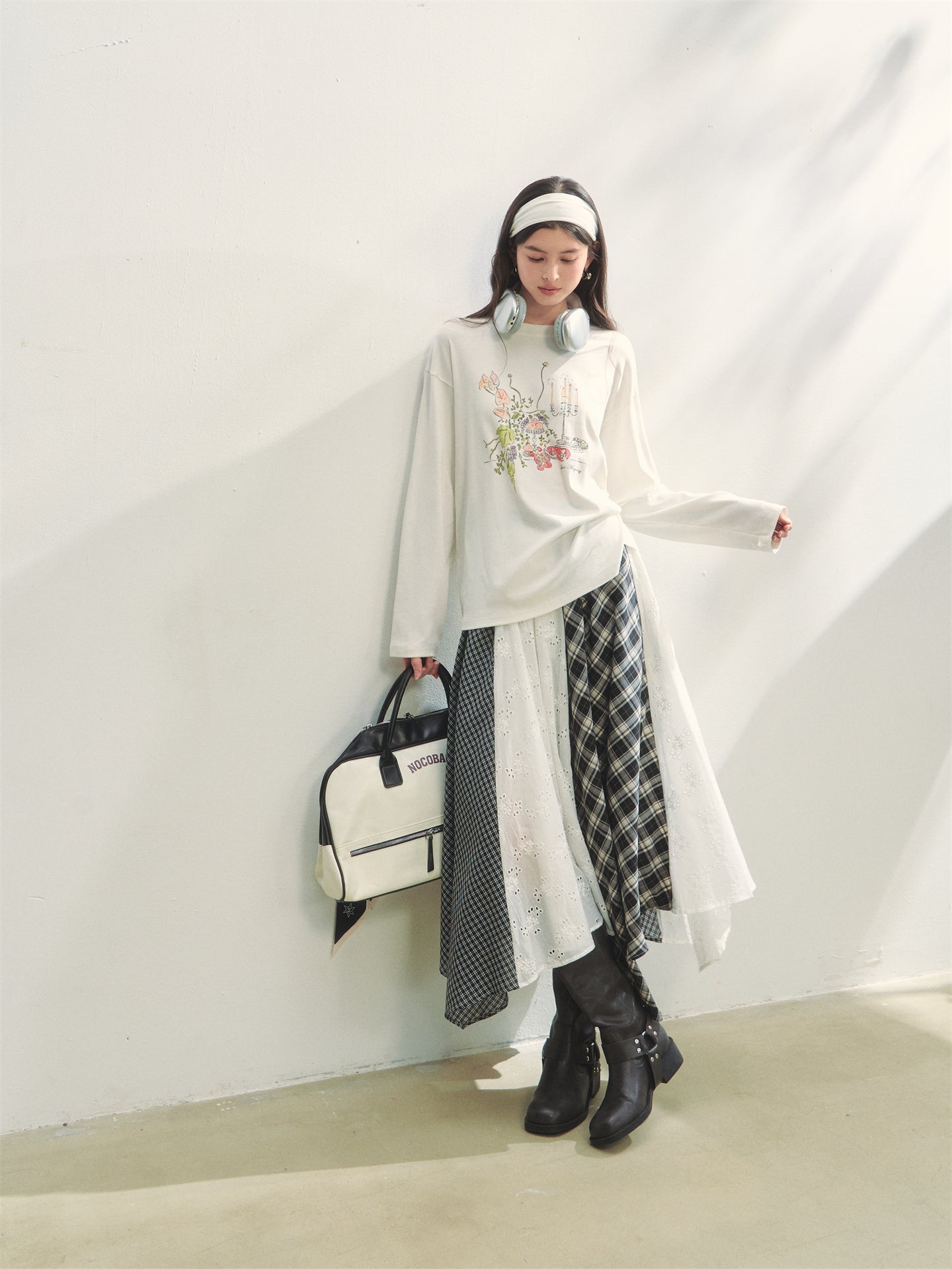 AsGony ASG25302 Flower printed top (2color)