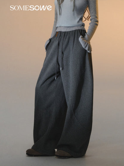 SOMESOWE S2508264 Polar fleece curved knife casual pants