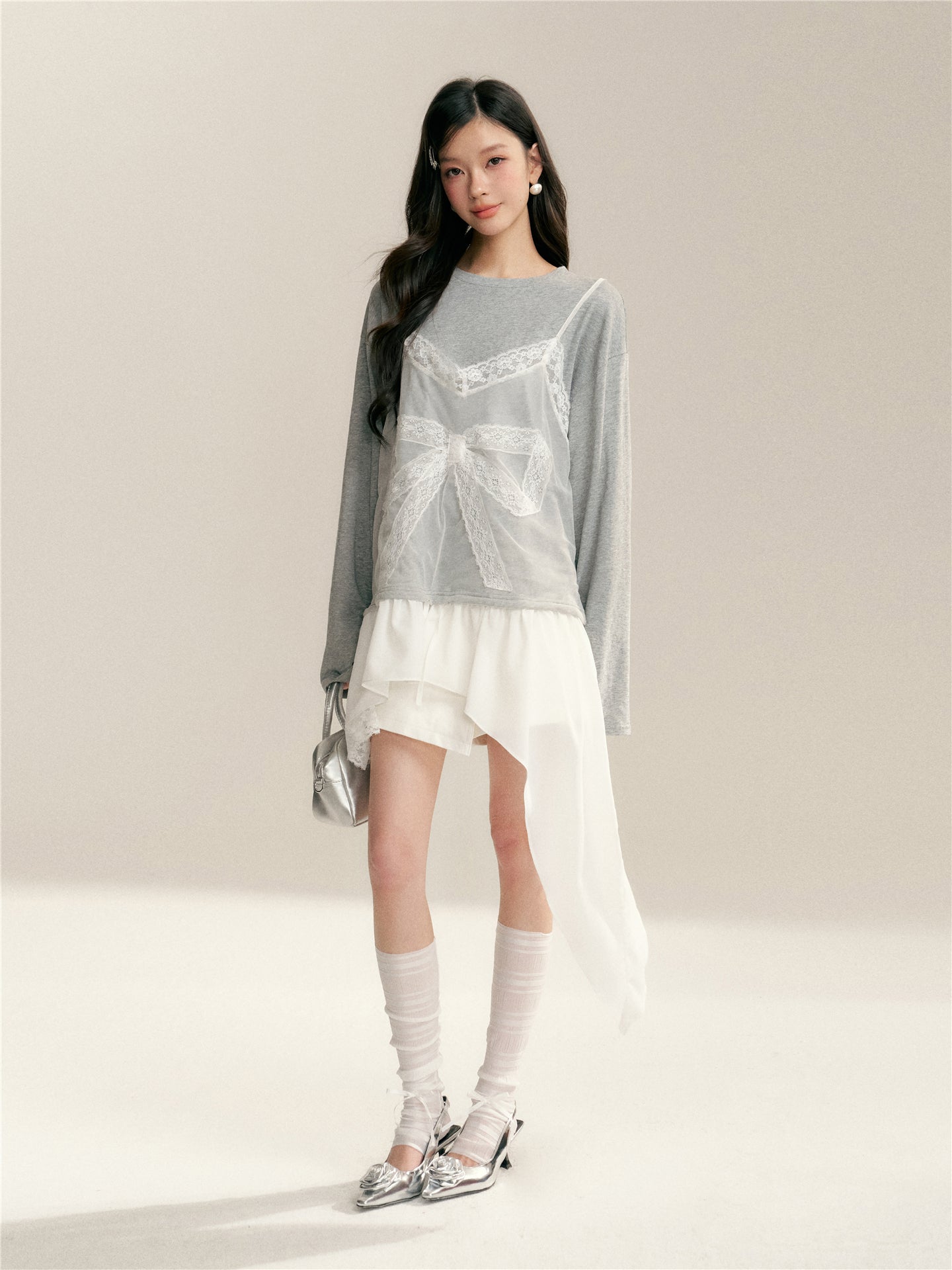 16DEWS 16D246059 High waisted A-line denim skirt and pants