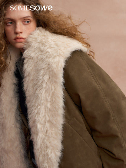 SOMESOWE S2508290 Large collar flower bud short down jacket