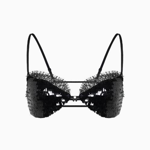 Masion Wester Black Wave Edge Dress &amp; Bra