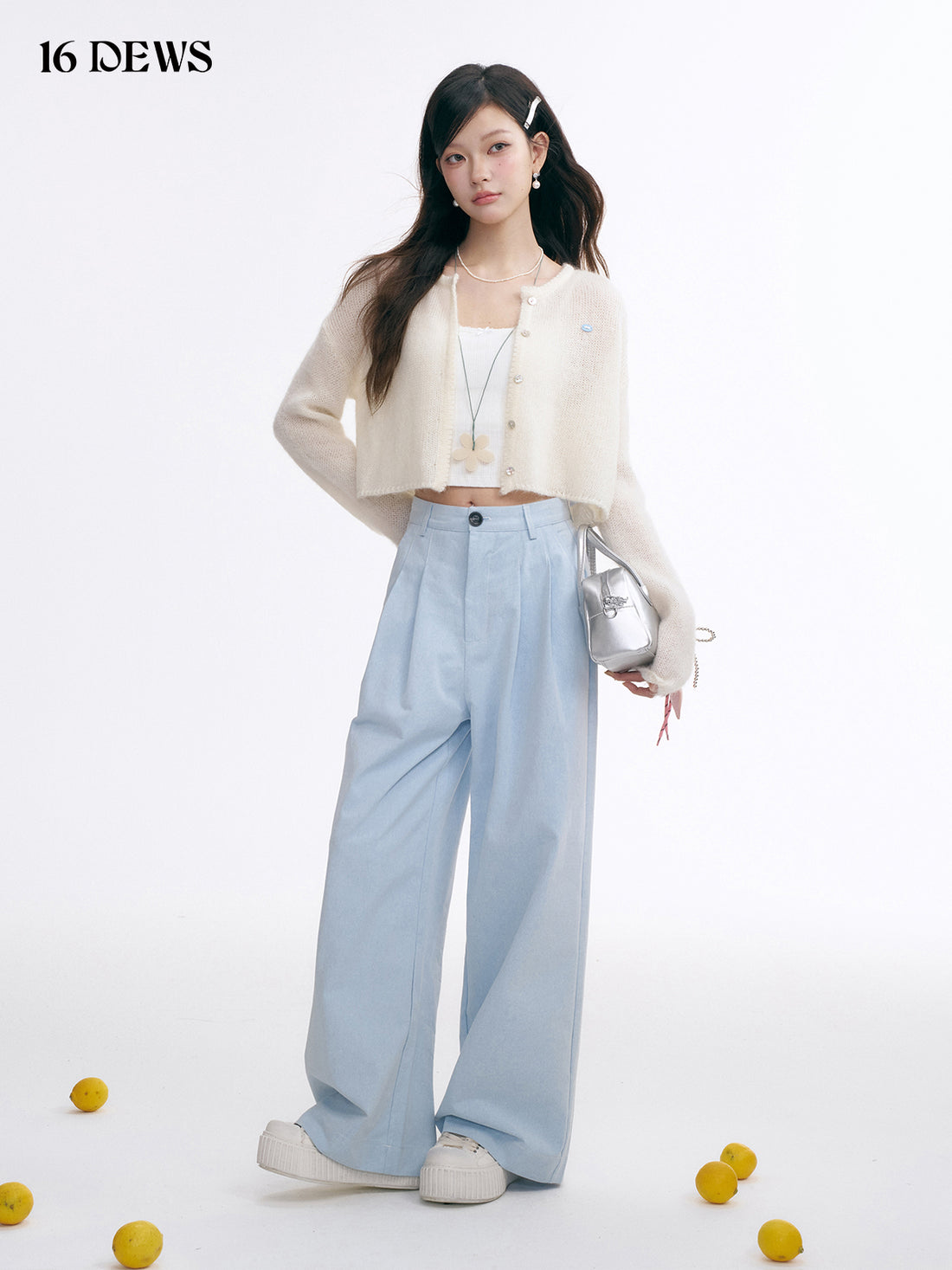 16DEWS 16D25001 Round neck knitted cardigan